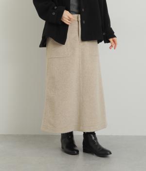 シャギー　スカート(ベージュ-F)