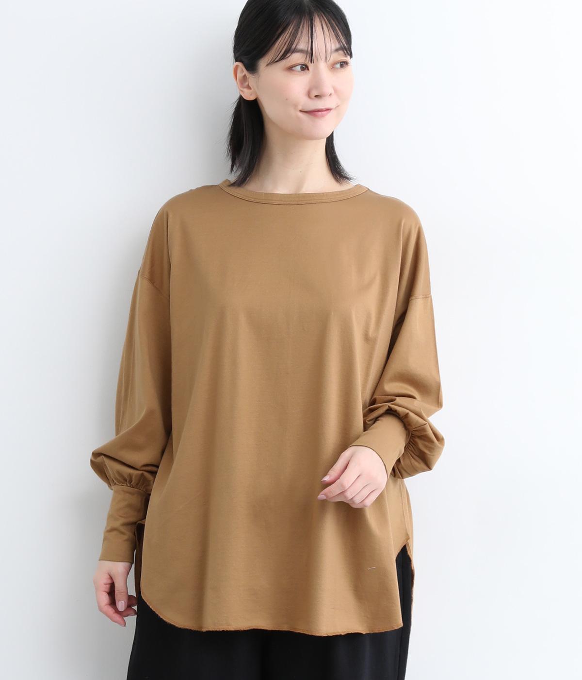 コットン　リブプルオーバー(キャメル-ONESIZE)