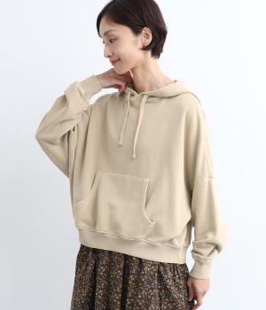 裏毛ピグメントフーディ(ベージュ-F)