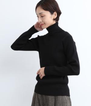 リブタートルネック(ブラック-F)