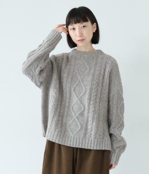 シェットランドウールプルオーバー(グレー-F)