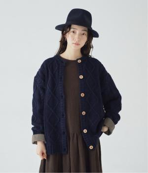 シェットランドウールカーディガン(ネイビー-F)