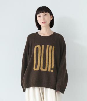 シェットランドウールワイドプルオーバー(ダークブラウン×マスタード-F)