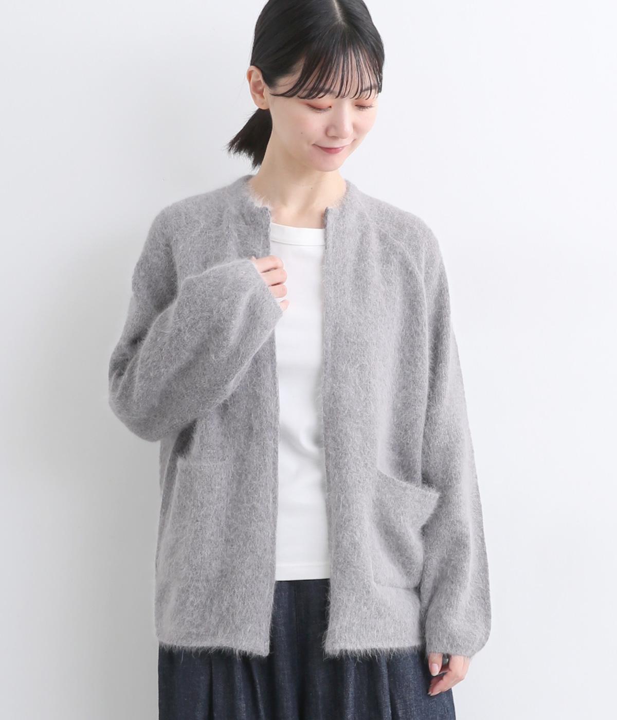 アンゴラカーディガン(グレー-F)