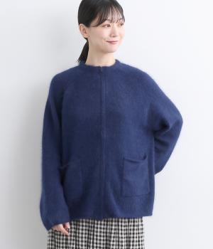 アンゴラカーディガン(ブルー-F)