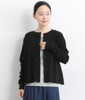 やわらか裏毛カーディガン(ブラック-F)