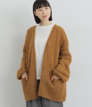 アルパカ混ニット　カーディガン(キャメル-F)