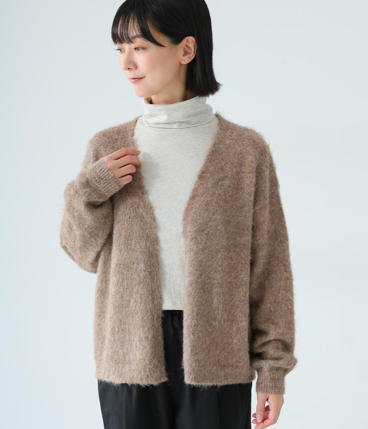 ウール混　カーディガン(モカ-F)