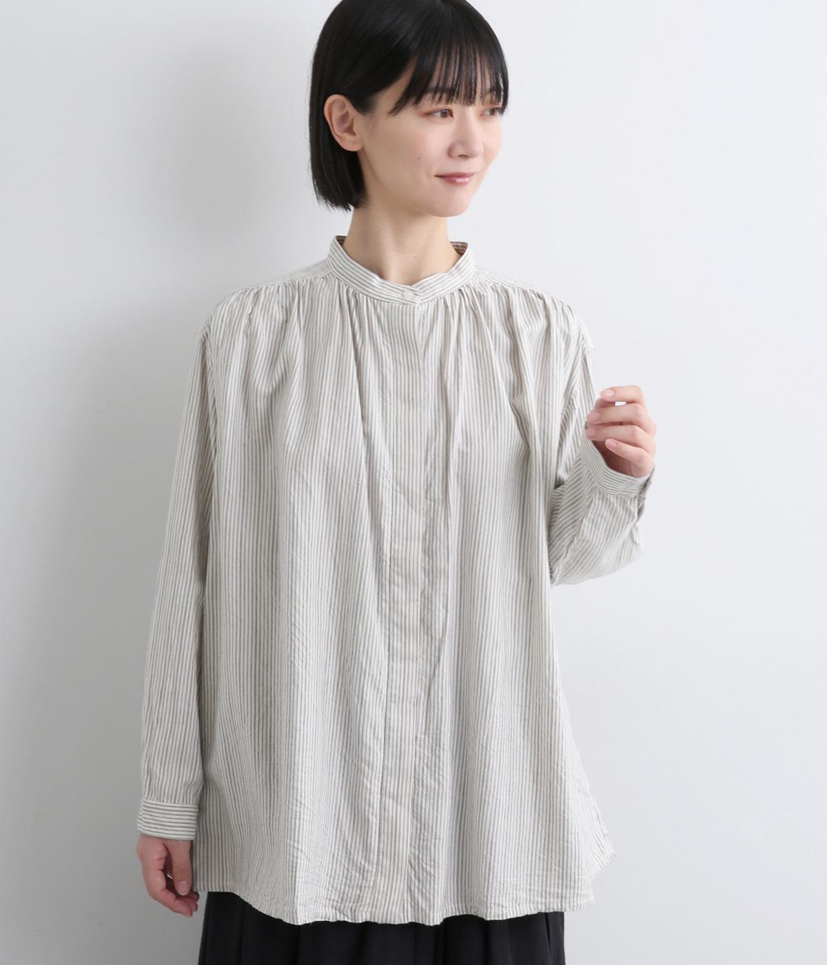 ネルストライプ　シャツ(ホワイト-F)