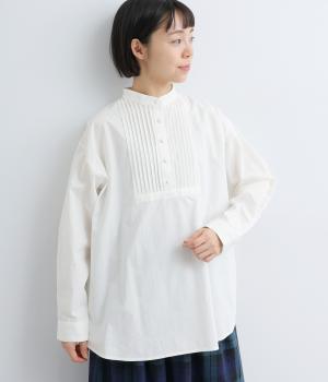 コットン　ピンタックシャツ(ホワイト-F)