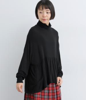ウール混　タートルネック(ブラック-F)