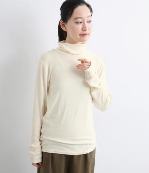 ビスコースウール　やわらかリブタートルネック(アイボリー-F)