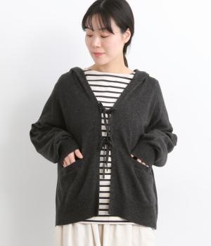 ソフトアンゴラニット　フーディー(チャコール-F)