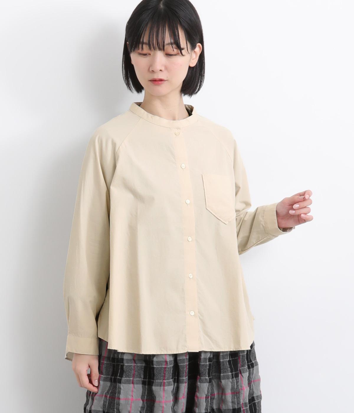 コットン近江晒ブロード　ポケットシャツ(アイボリー-F)