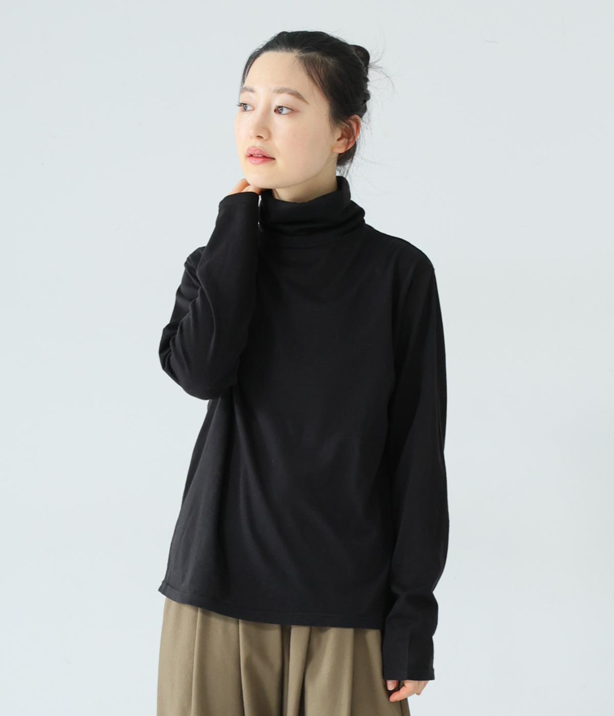 タートルネック　カットソー(ブラック-F)