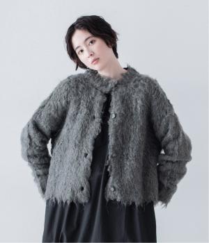 シャギーニット　ジャケットカーディガン(チャコール-F)