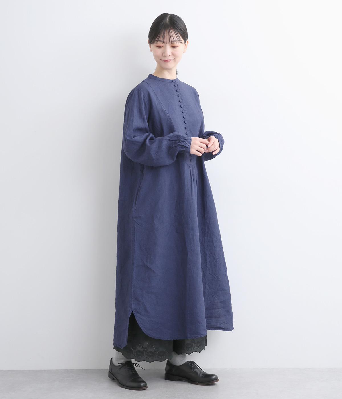 リネンインディゴシャツワンピース(インディゴ-F)