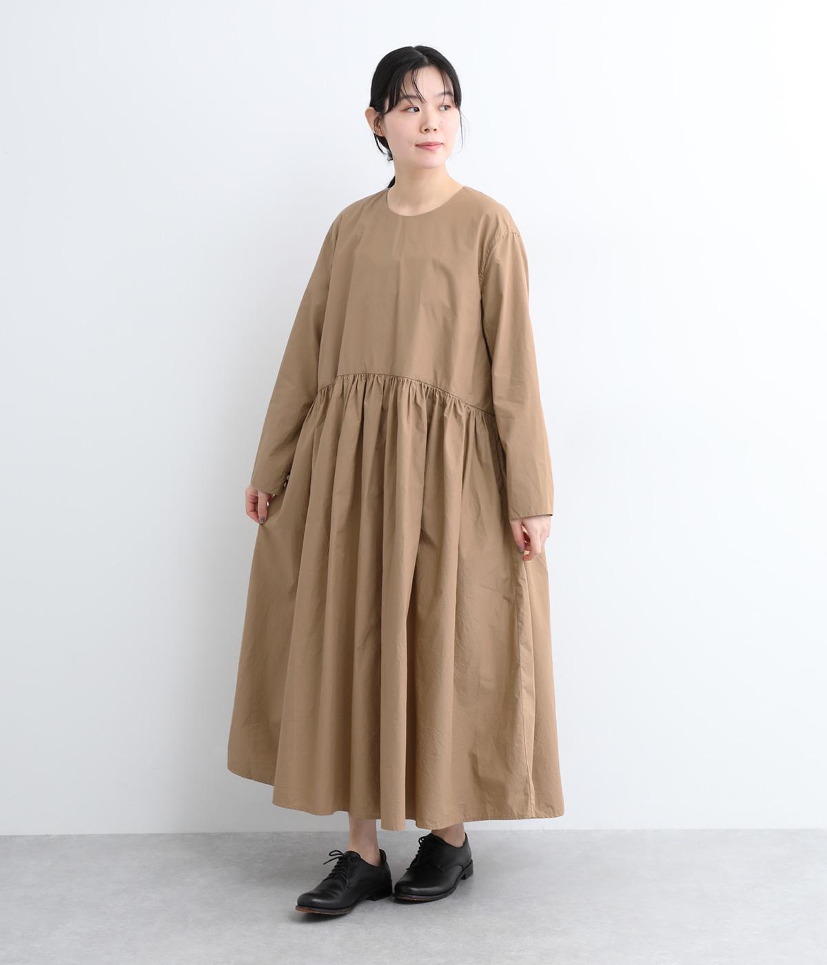 コットンタイプライターワンピース(キャメル-F)