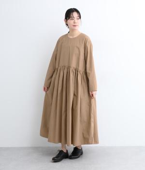 コットンタイプライターワンピース(キャメル-F)