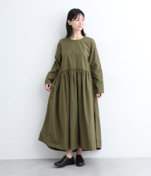 コットンタイプライターワンピース(カーキ-F)