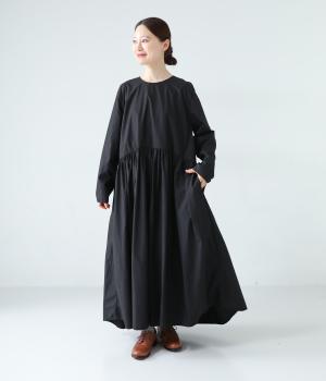 コットンタイプライターワンピース(ブラック-F)