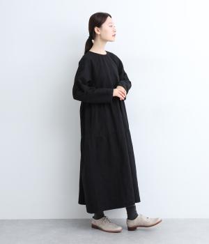 ドットジャカードガーメントダイ2wayワンピース(ブラック-F)