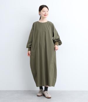 コットンナイロンストーンバイオワンピース(カーキ-F)