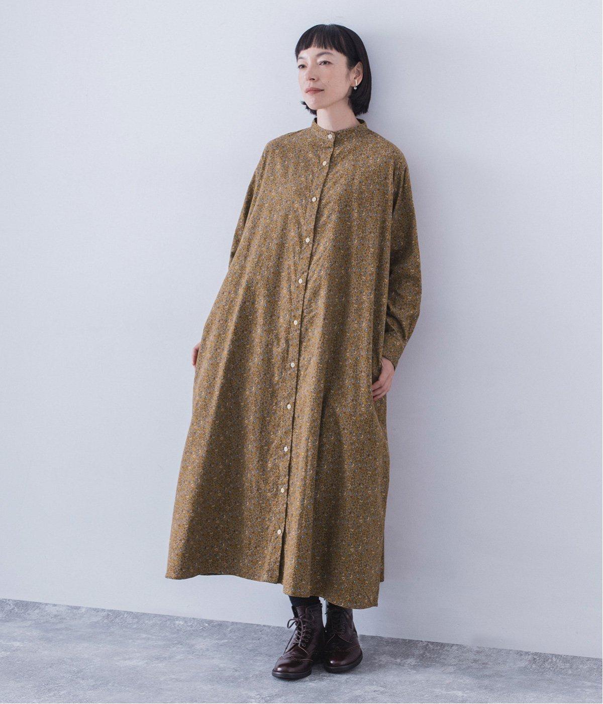 コール天フラワーワンピース(キャメル-F)