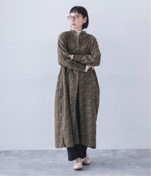 コール天フラワーワンピース(ブラウン-F)