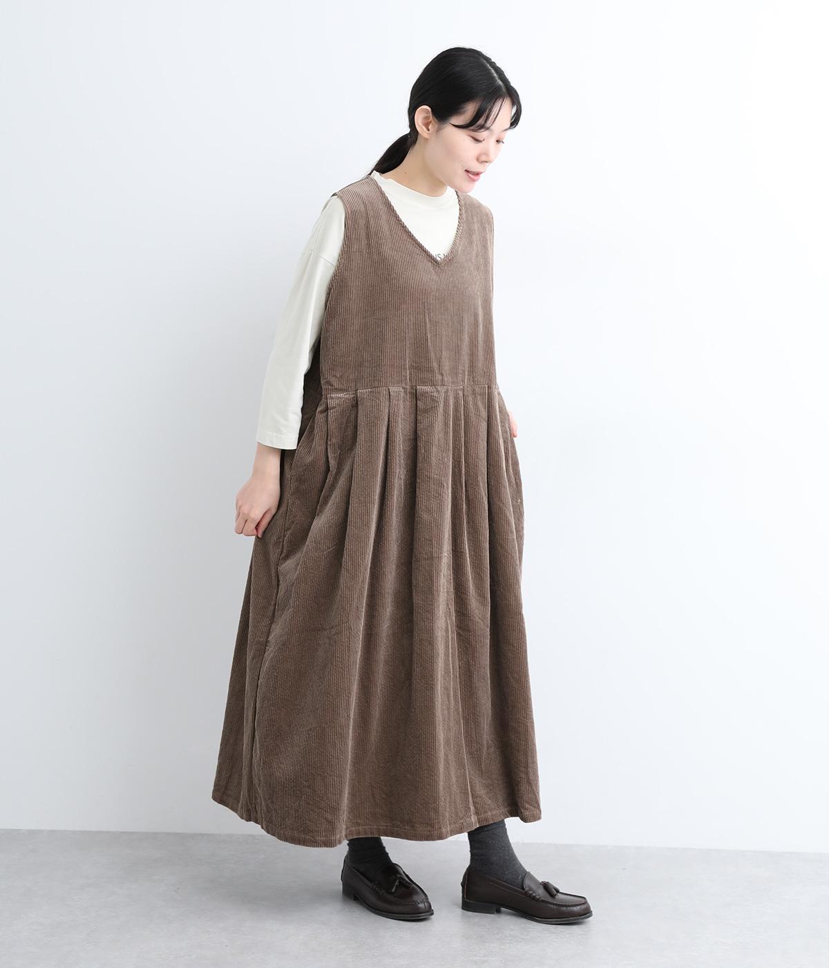 サッカーコール天ジャンパースカート(モカ-F)