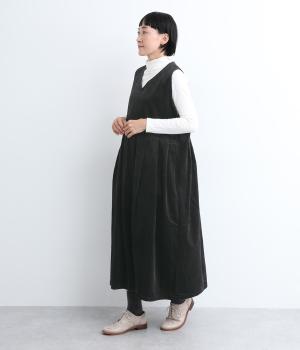 サッカーコール天ジャンパースカート(ブラック-F)