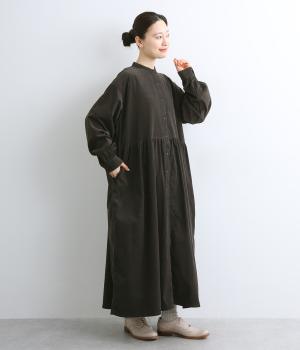 ミジンコ―ル　ギャザーワンピース(チャコール-F)