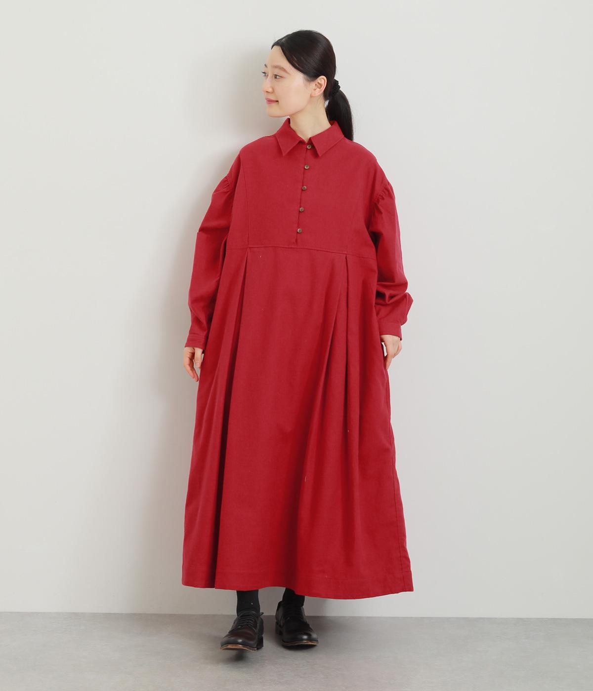 コットンフランネル　ワンピース(レッド-F)