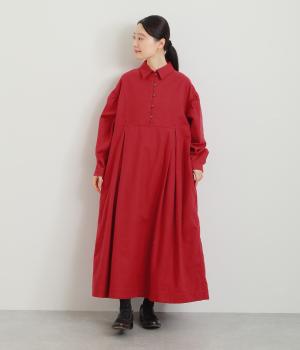 コットンフランネル　ワンピース(レッド-F)