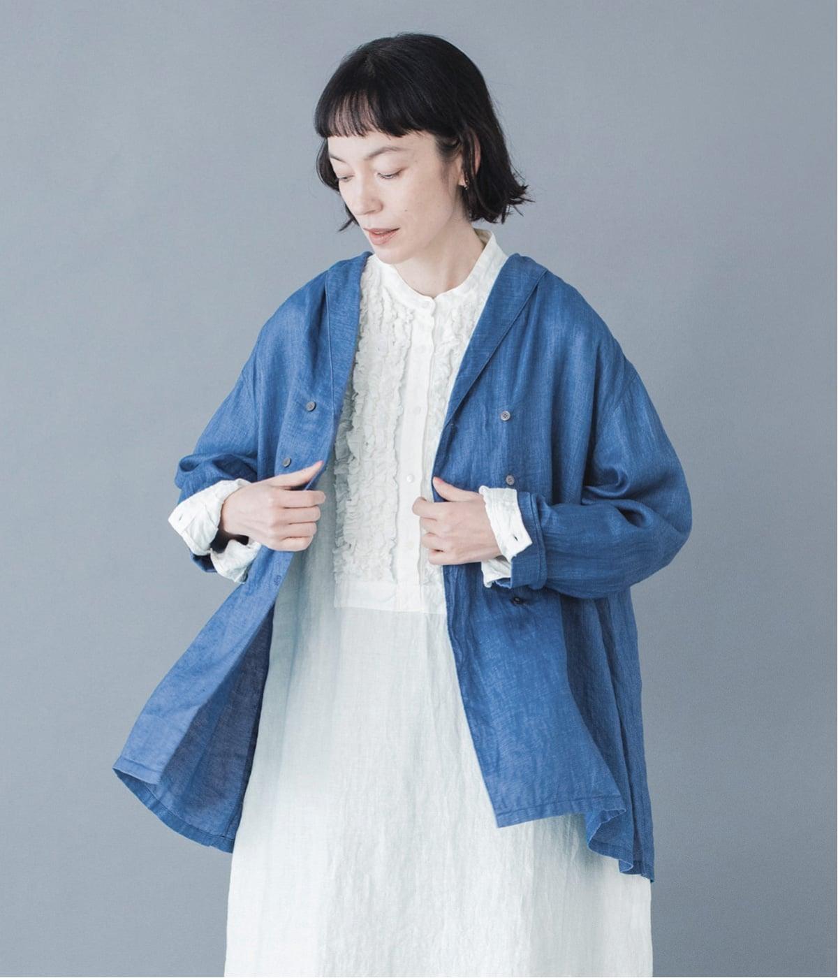 インディゴリネン　シャツジャケット