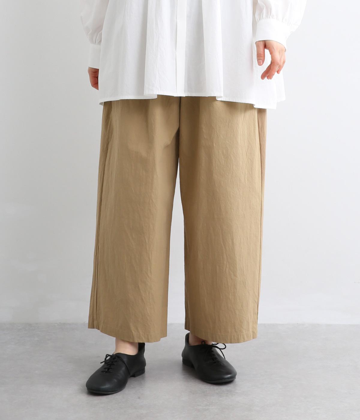 ポプリン　タックパンツ(ベージュ-F)