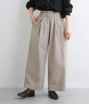 ポプリン　タックパンツ(グレージュ-F)