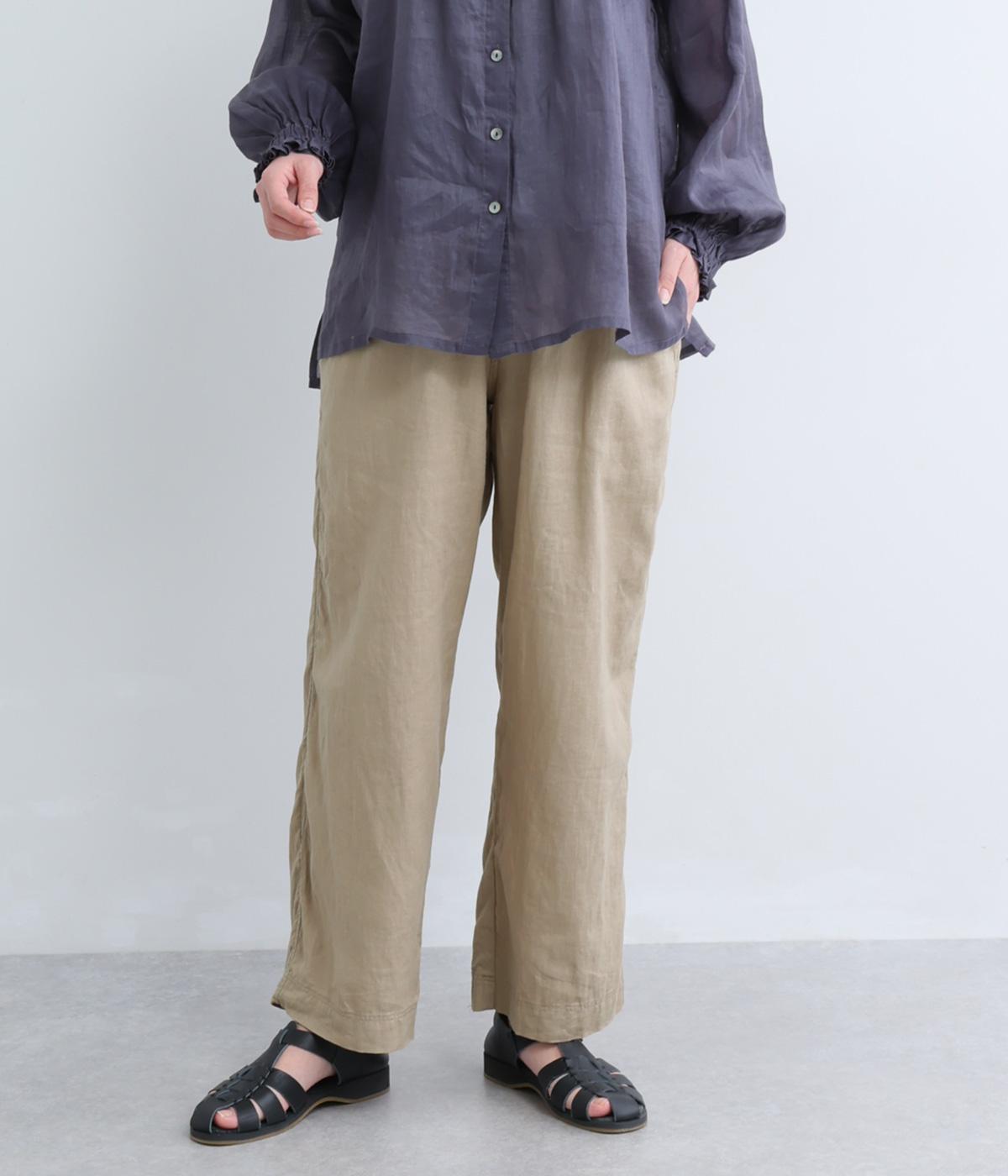コットンリネン　パンツ(ベージュ-F)