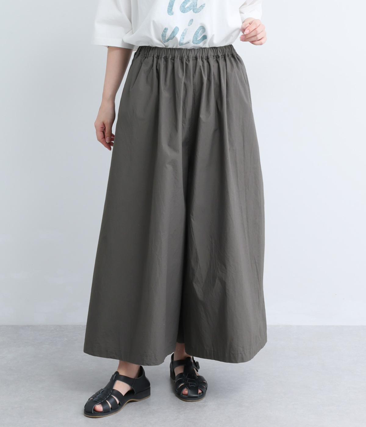 コットンタイプライター　ワイドパンツ(チャコール-F)