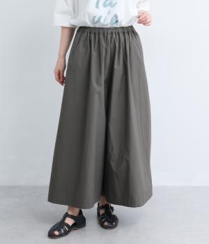 コットンタイプライター　ワイドパンツ(チャコール-F)