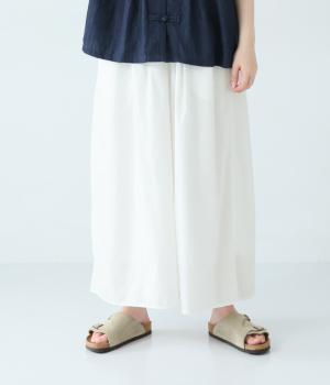 コットン　ワイドパンツ(ホワイト-F)