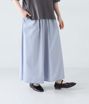 コットンブロード　ワイドパンツ(ブルー-F)