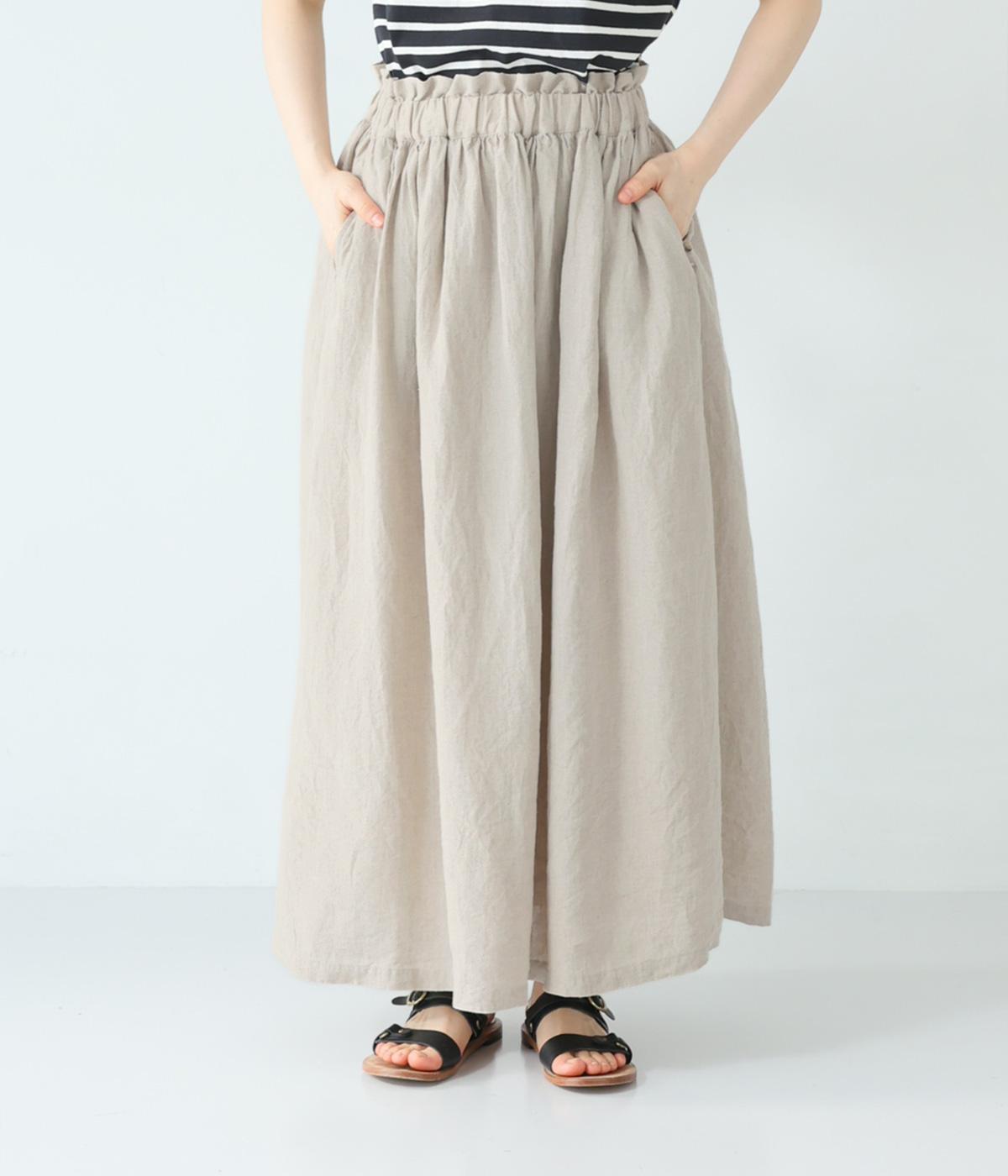リネンブロードスカート(ナチュラル-F)
