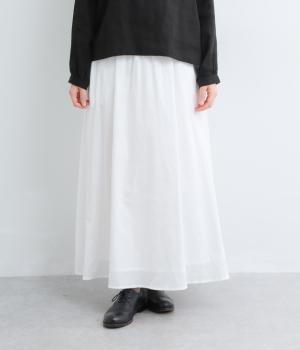 サテン　ハーフサーキュラースカート(ホワイト-F)