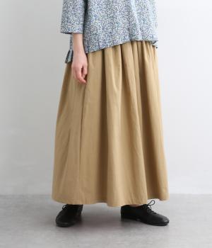 ポプリン　ギャザースカート(ベージュ-F)