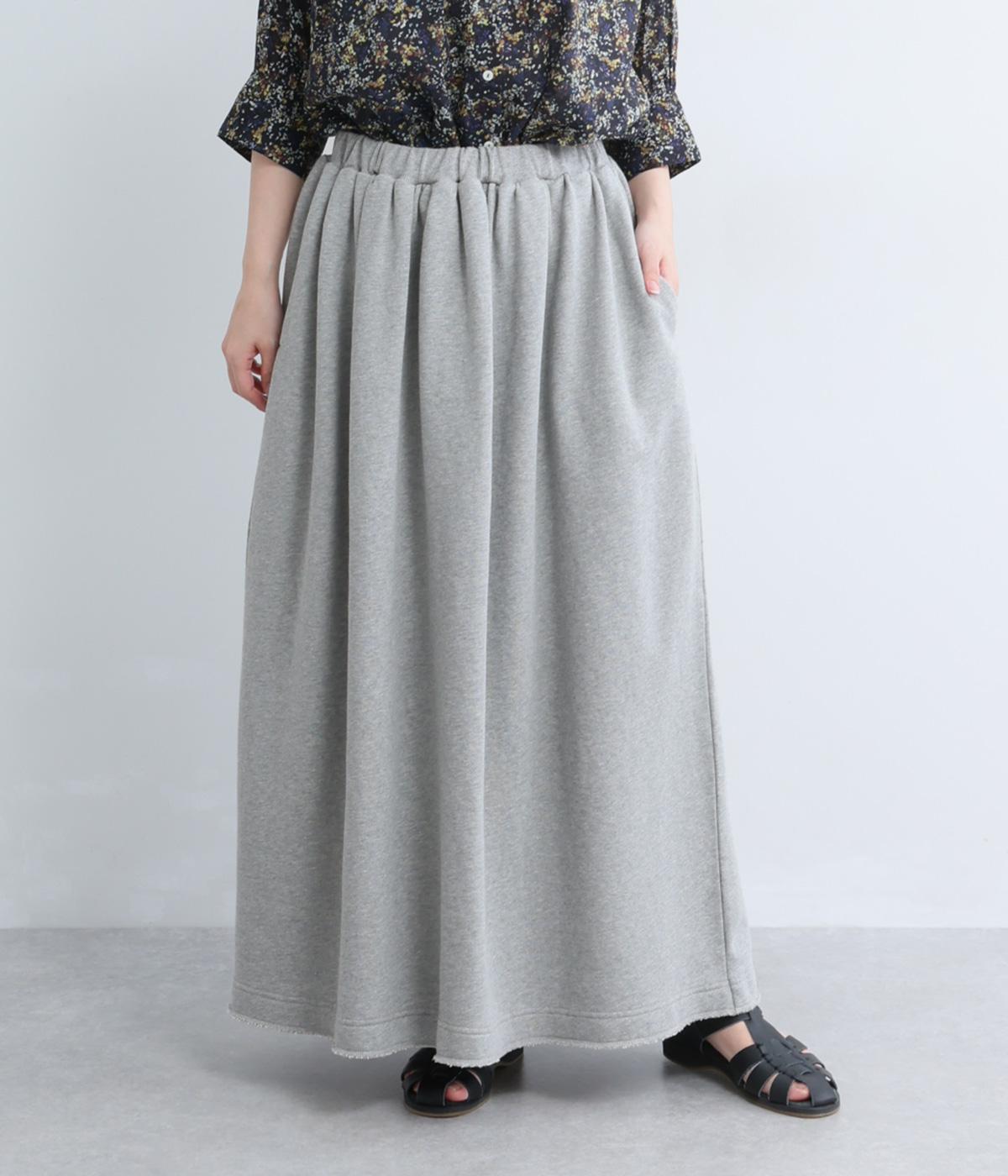 フレンチテリー　断ち切りスカート(グレー-F)