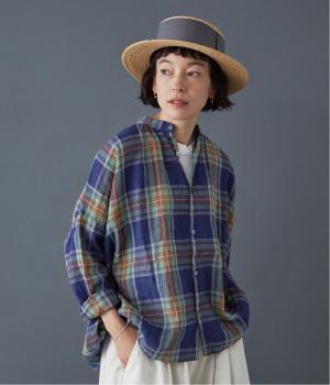 リネンコットンタータンチェックシャツ