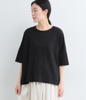 リネンショートスリーブプルオーバー(ブラック-F)