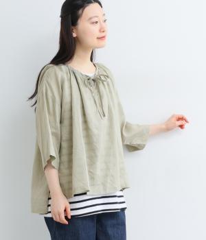 フレンチリネン　スモックブラウス