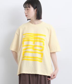 ピグメント　MERCI!　プリントＴシャツ(アイボリー-F)